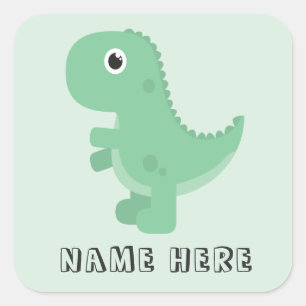 Dinosaur Name Back to School This Book Belongs To Square Sticker