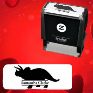 Dinosaur Name  Self-inking Triceratops Stamp