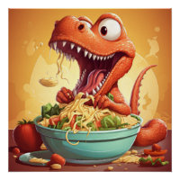 Dinosaur Noodles Illustration