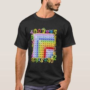 Dinosaur Numbers Multiplication Square Math Back T T-Shirt