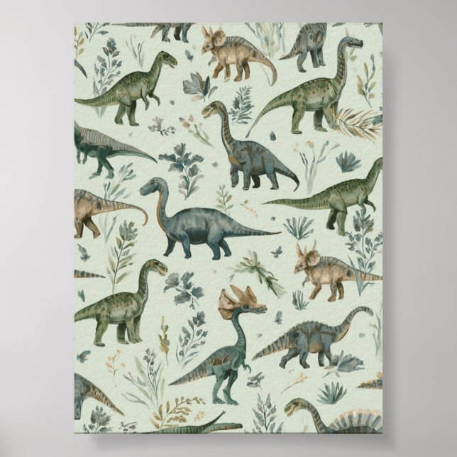 Dinosaur Nursery | Green Wall Art | Printable  (Front)