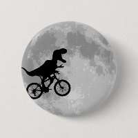 Dinosaur on a Bike In Sky With Moon Fun