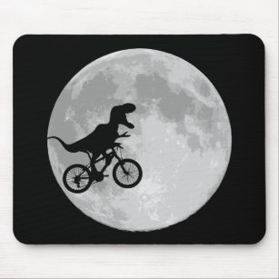 Dinosaur on a Bike In Sky With Moon Mouse Mat