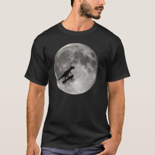 Dinosaur on a Bike In Sky With Moon T-shirt