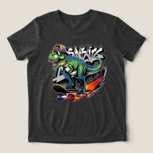 Dinosaur on a Skateboard Tri-Blend Shirt