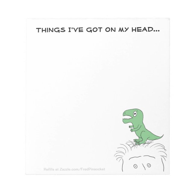 Dinosaur on My Head! Notepad (Front)