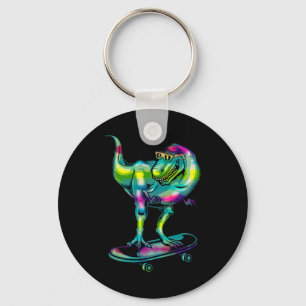 Dinosaur On Skateboard Skateboarding Skater Gear  Key Ring