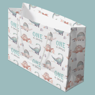 Dinosaur One-A-Saurus 1st Birthday  Large Gift Bag