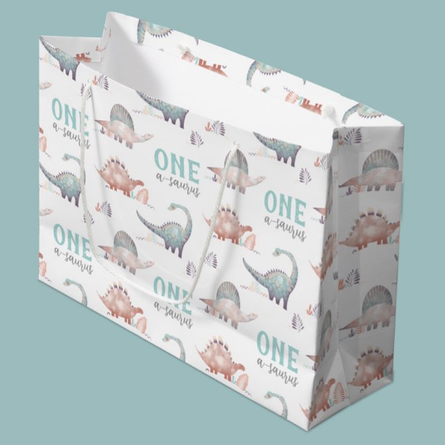 Dinosaur One-A-Saurus 1st Birthday  Large Gift Bag (Creator Uploaded)