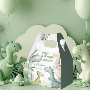 Dinosaur One-A-Saurus Boy 1st Birthday Favour Box