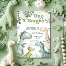 Dinosaur One-A-Saurus Boy 1st Birthday Party