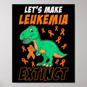 Dinosaur Orange Ribbon Haematologist Reptile Fossi Poster