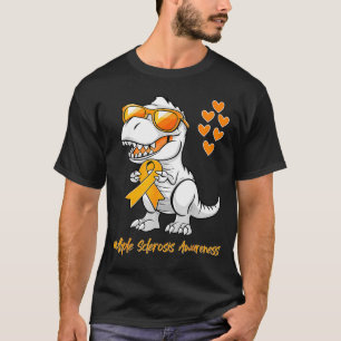 Dinosaur Orange Ribbon Support Multiple Sclerosis  T-Shirt