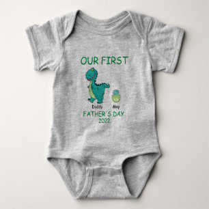Dinosaur Our first Father's day  Baby Bodysuit