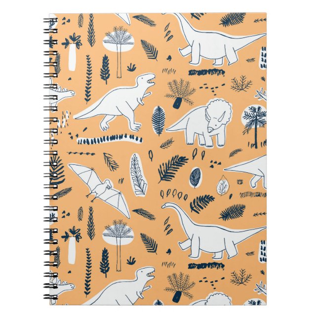 Dinosaur & Palm Leaves: Fun Pattern Notebook (Front)