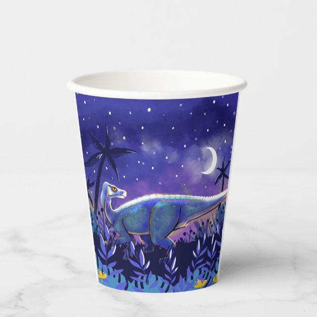Dinosaur Paper Cups Size: 8oz Paper Cup, Lid: None (Front)
