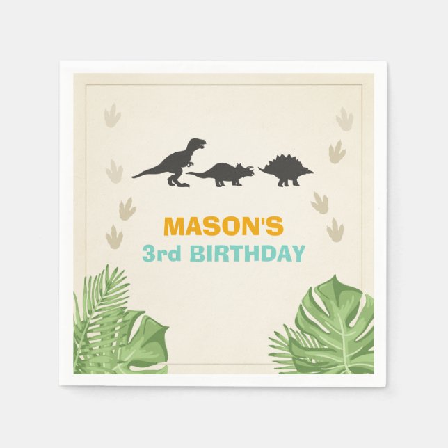 Dinosaur Paper Napkins birthday Dino Party (Front)