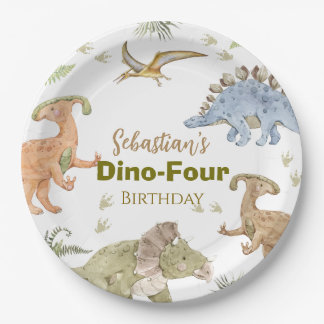 Dinosaur Paper Plates Birthday Boy Party