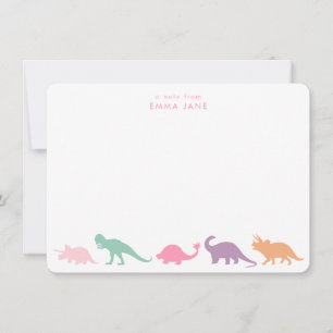 Dinosaur Parade, Jewel Tones Personalised Card