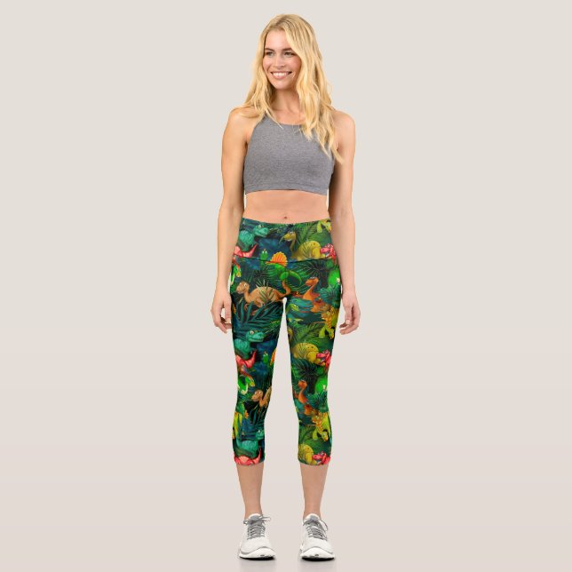 Dinosaur Park Capri Leggings (Front)