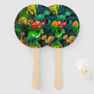 Dinosaur Park Hand Fan