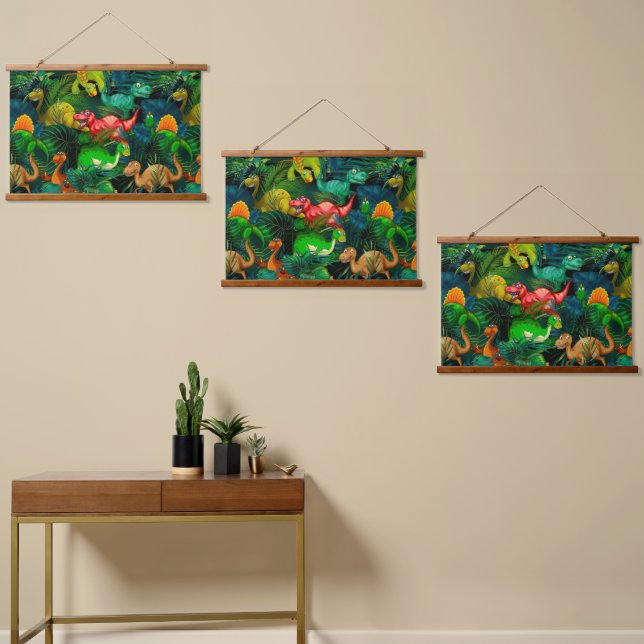 Dinosaur Park Hanging Tapestry (Asymmetrical)