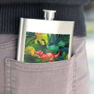 Dinosaur Park Hip Flask