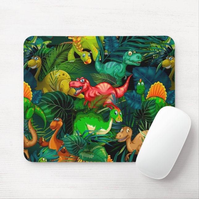 Dinosaur Park Mouse Mat (With Mouse)