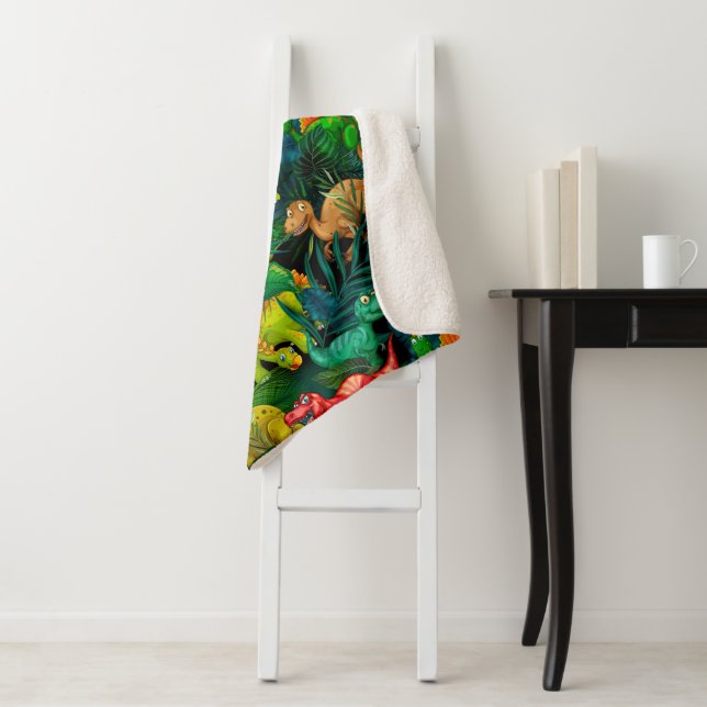 Dinosaur Park Sherpa Blanket (In Situ)