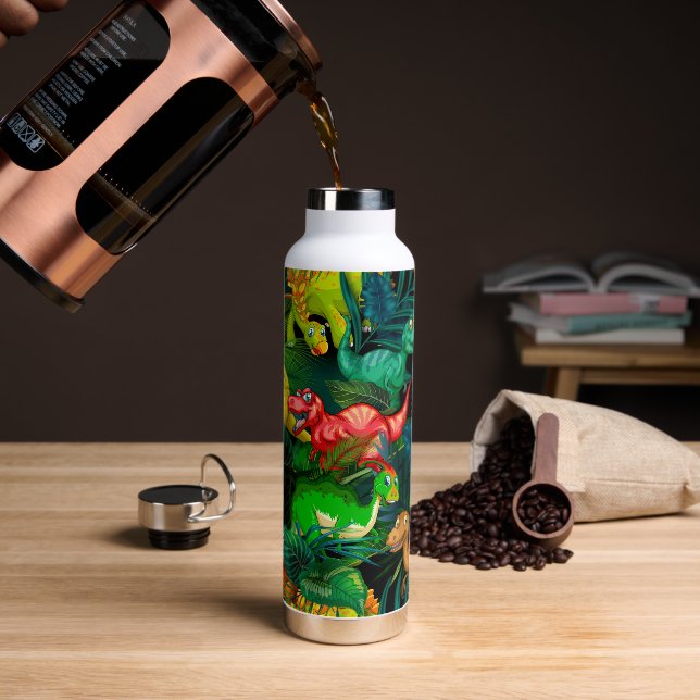 Dinosaur Park Water Bottle (Coffee)