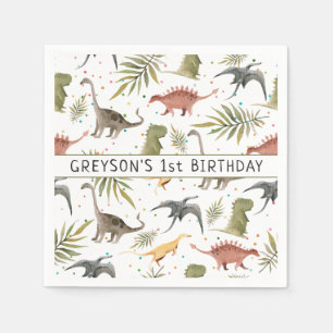 Dinosaur Party Animal Birthday Personalised Napkin