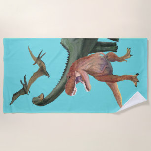 Dinosaur Party Beach Towel