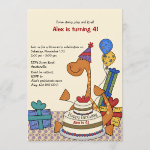 Dinosaur Party Birthday Invitation