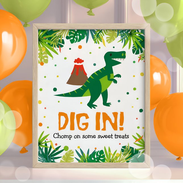 Dinosaur Party Food Sweets Sign (Creator Uploaded)