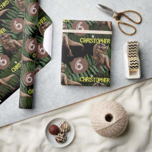 Dinosaur Party Kids Birthday Trex Wrapping Paper