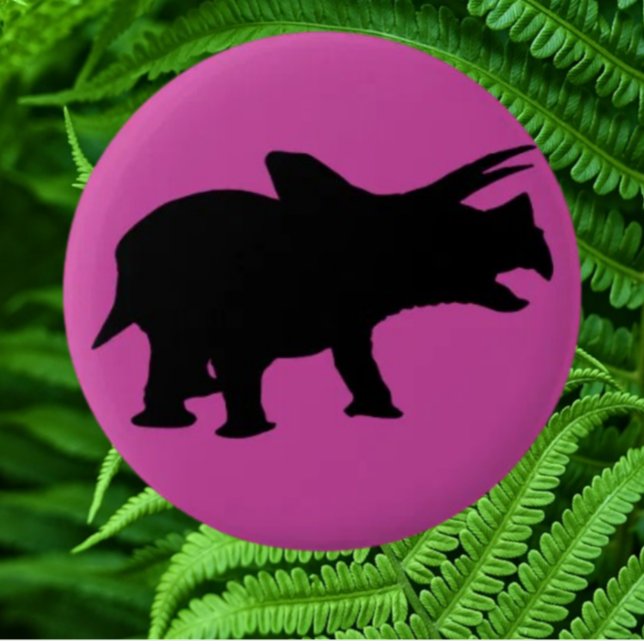 Dinosaur Party Pink  6 Cm Round Badge (Bring your dream party to life with our selection of quality Dinosaur themed party supplies )
