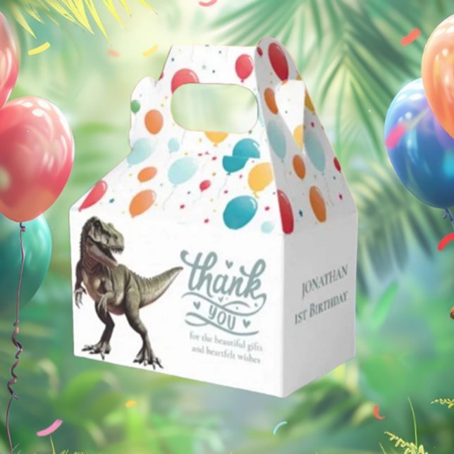 dinosaur party supplies Grey Favour Box (Get ready for a dino-mite celebration!)