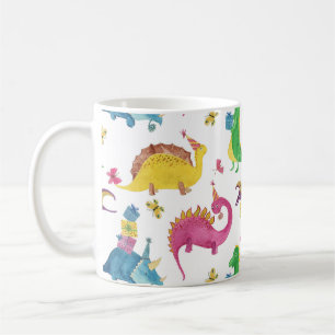 Dinosaur party: watercolor pattern. coffee mug