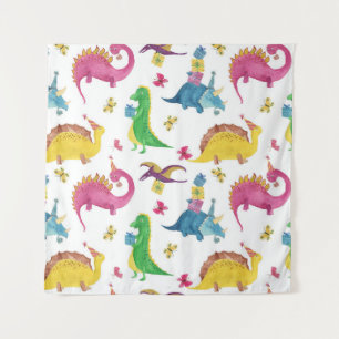 Dinosaur party: watercolor pattern. tapestry