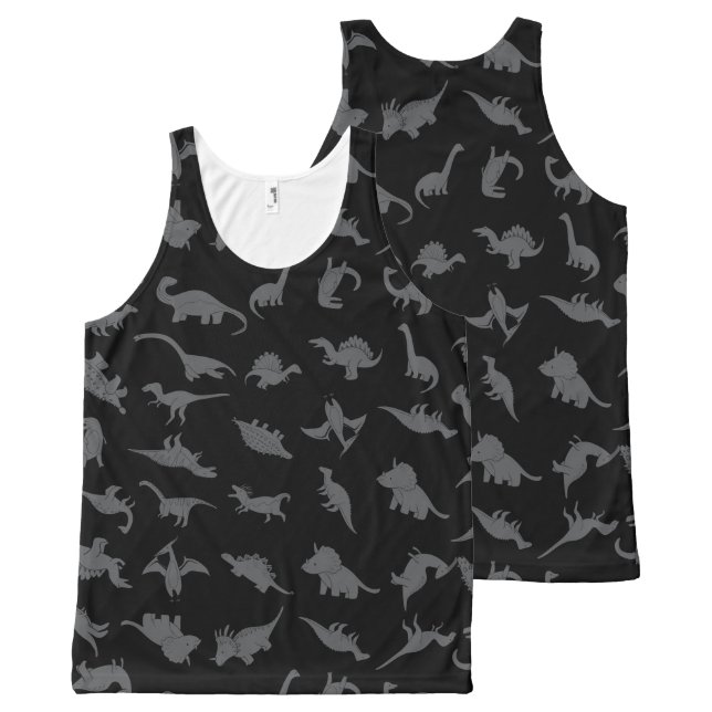 Dinosaur pattern All-Over print tank top (Front and Back)