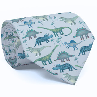 Dinosaur Pattern Blue Tie