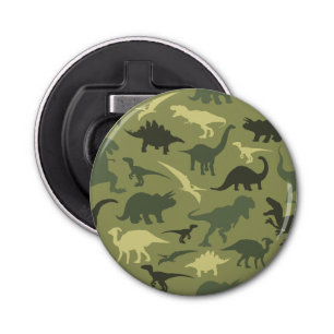 Dinosaur Pattern, Dinosaur Silhouette, Green Dino Bottle Opener