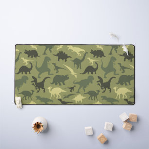 Dinosaur Pattern, Dinosaur Silhouette, Green Dino Desk Mat