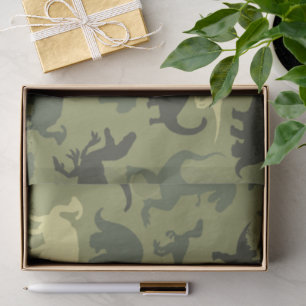 Dinosaur Pattern, Dinosaur Silhouette, Green Dino Tissue Paper