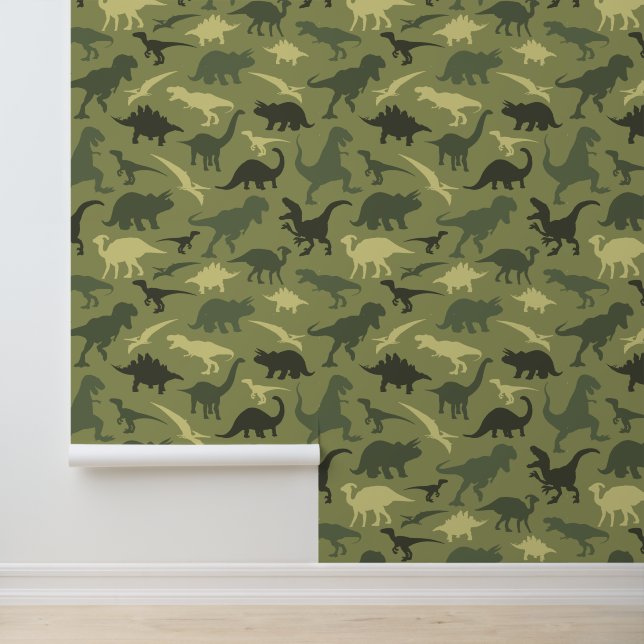 Dinosaur Pattern, Dinosaur Silhouette, Green Dino Wallpaper (Application)
