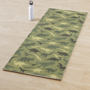 Dinosaur Pattern, Dinosaur Silhouette, Green Dino Yoga Mat