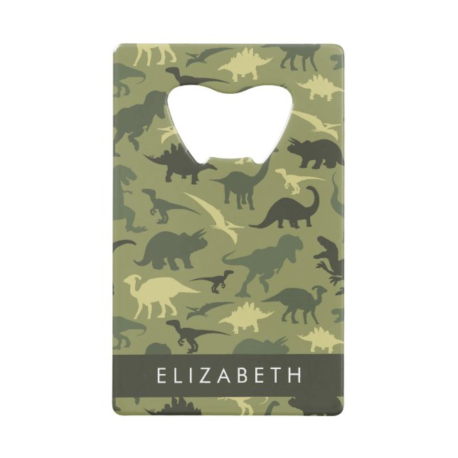 Dinosaur Pattern, Dinosaur Silhouette, Your Name (Front)