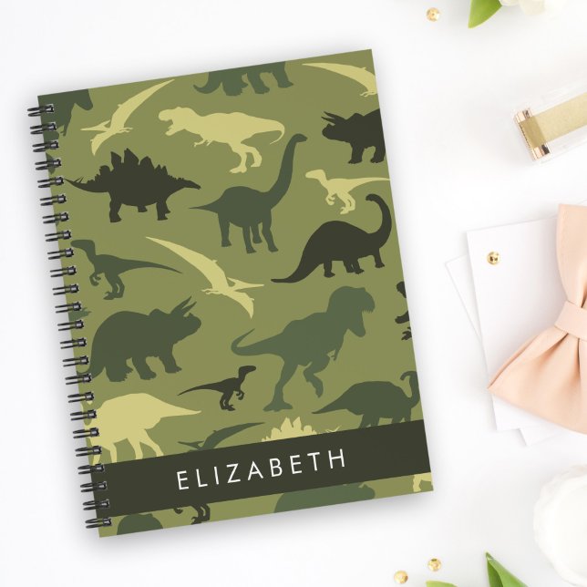 Dinosaur Pattern, Dinosaur Silhouette, Your Name Planner (Creator Uploaded)