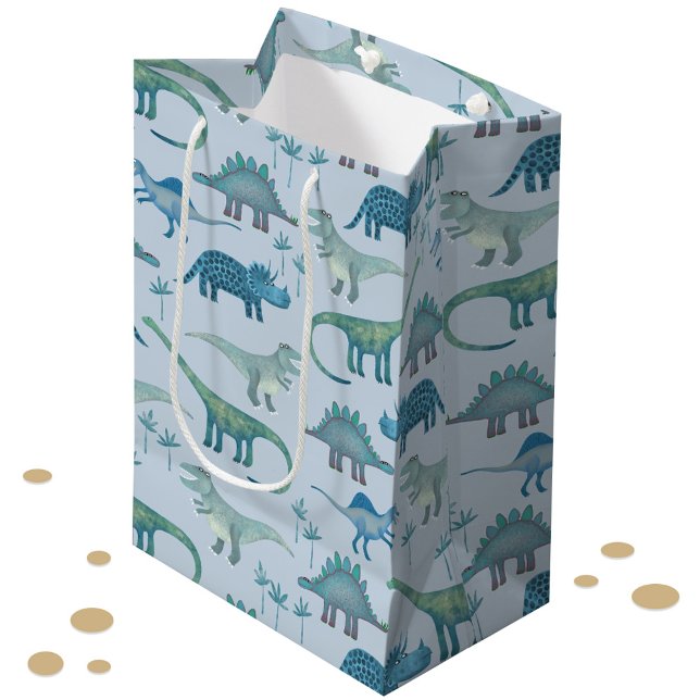 Dinosaur Pattern Fun Medium Gift Bag (Cute dinosaur pattern gift bag)