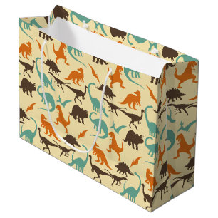 Dinosaur Pattern Silhouette Large Gift Bag